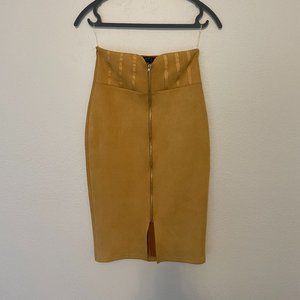 Boutique Designer high waist Skirt -  Faux Suede